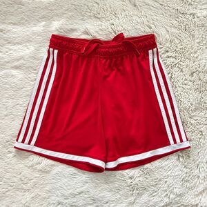 Adidas Youth Small Climalite Red Athletic Sports Shorts
